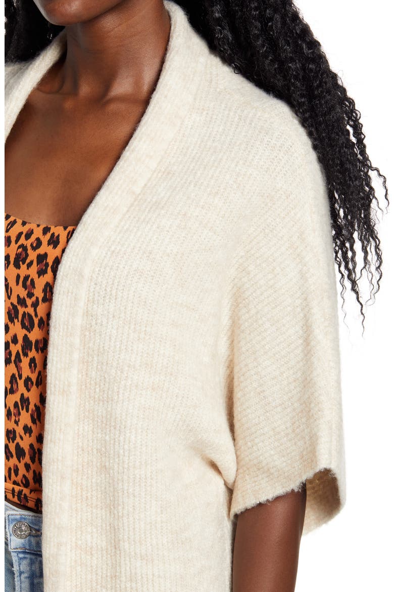 Open Front Dolman Sleeve Cardigan, Alternate, color, BEIGE OATMEAL LIGHT HEATHER