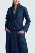 LUUKAA Indie Shawl Collar Denim Jacket