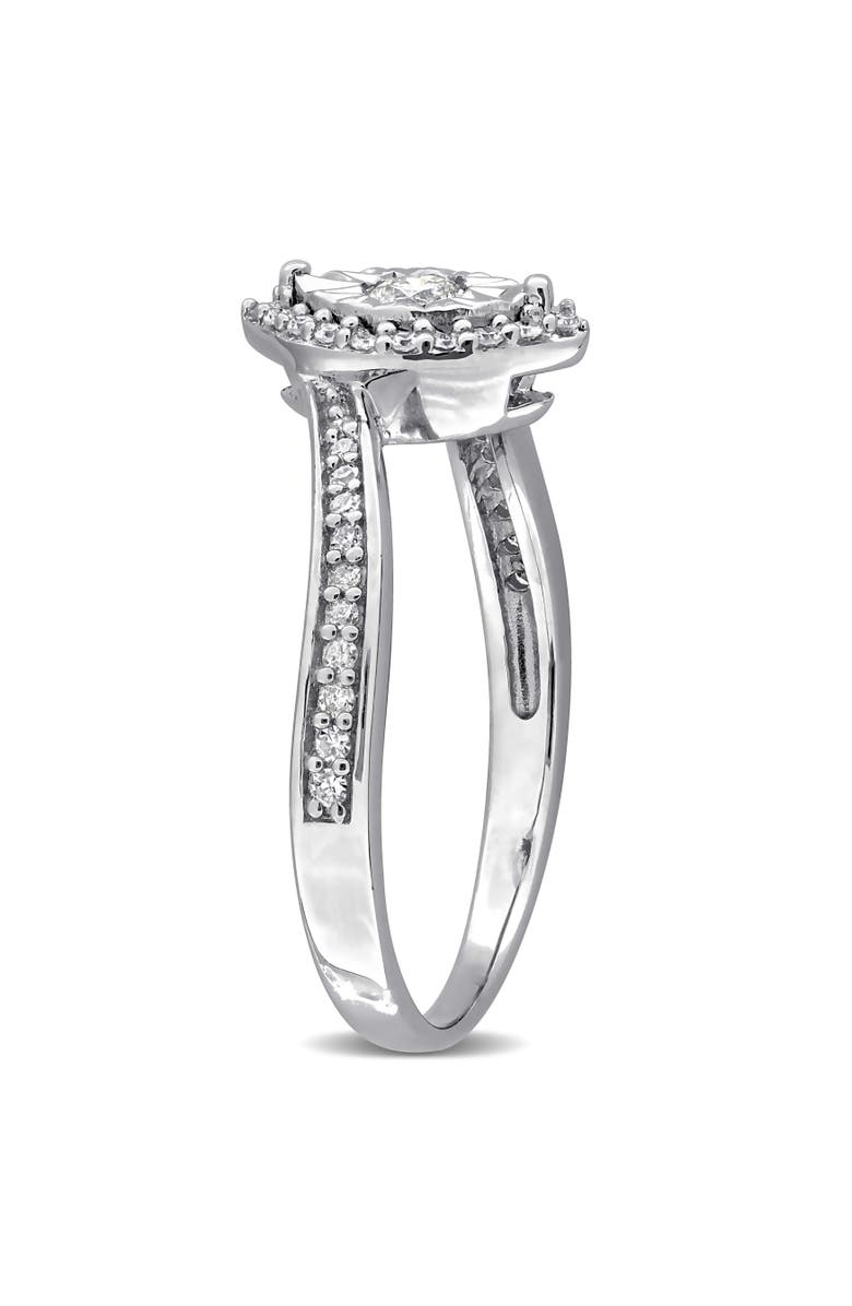 Julianna B. Diamond Halo Twist Ring Sterling Silver, Alternate, color, Sterling Silver