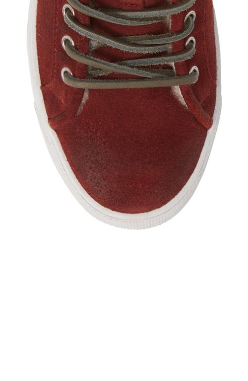 Blackstone Ql70 Genuine Shearling Lined Sneaker In Burgundy