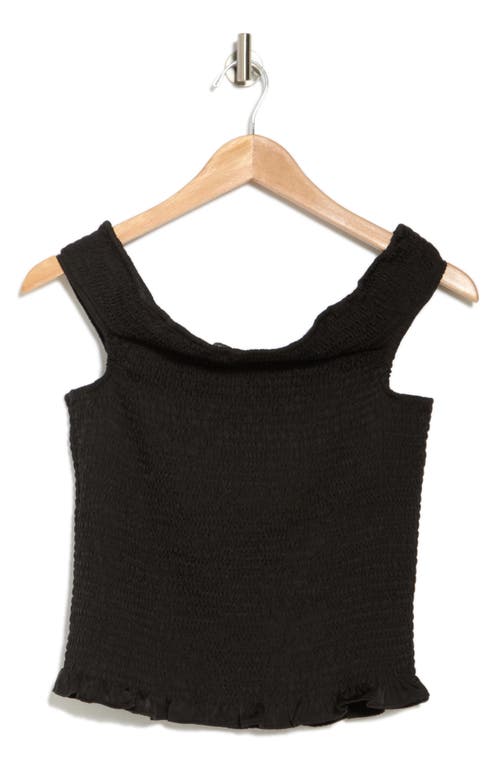 Shop Wayf Off The Shoulder Smocked Top In Black