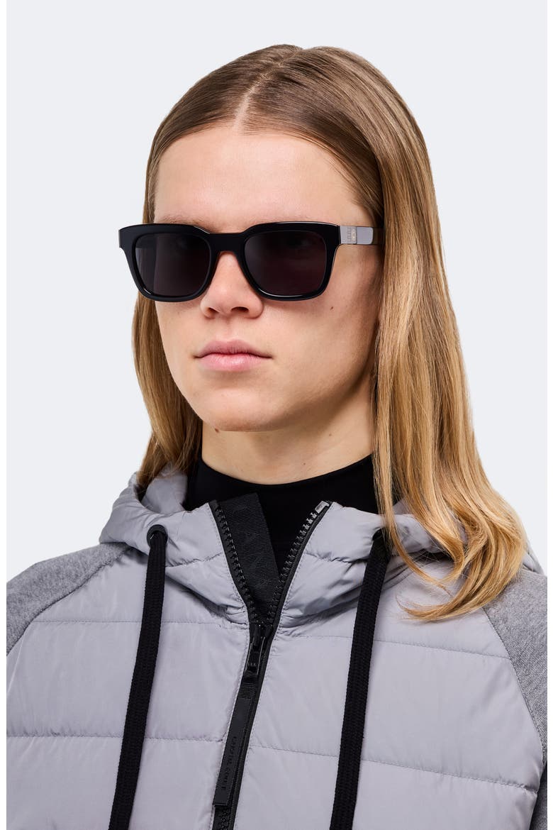 52mm Rectangular Sunglasses, Alternate, color, BLACK