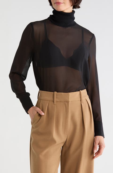 Toulon Silk Turtleneck Blouse