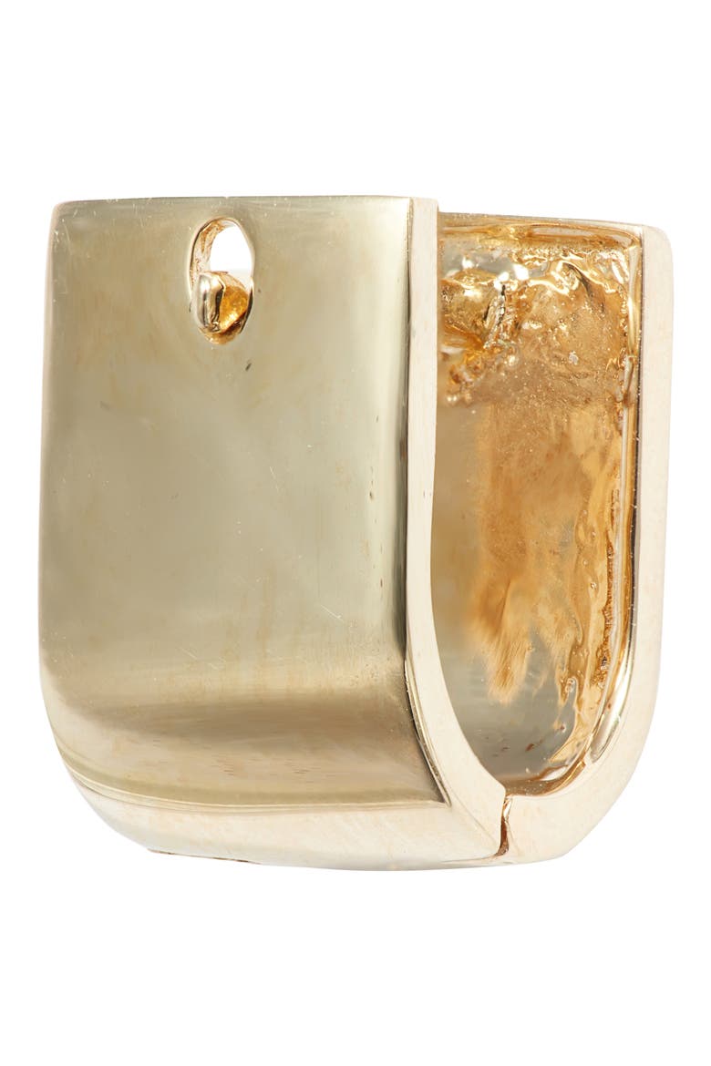 Wide Flat Huggie Hoop Earrings (Nordstrom Exclusive), Alternate, color, YELLOW GOLD