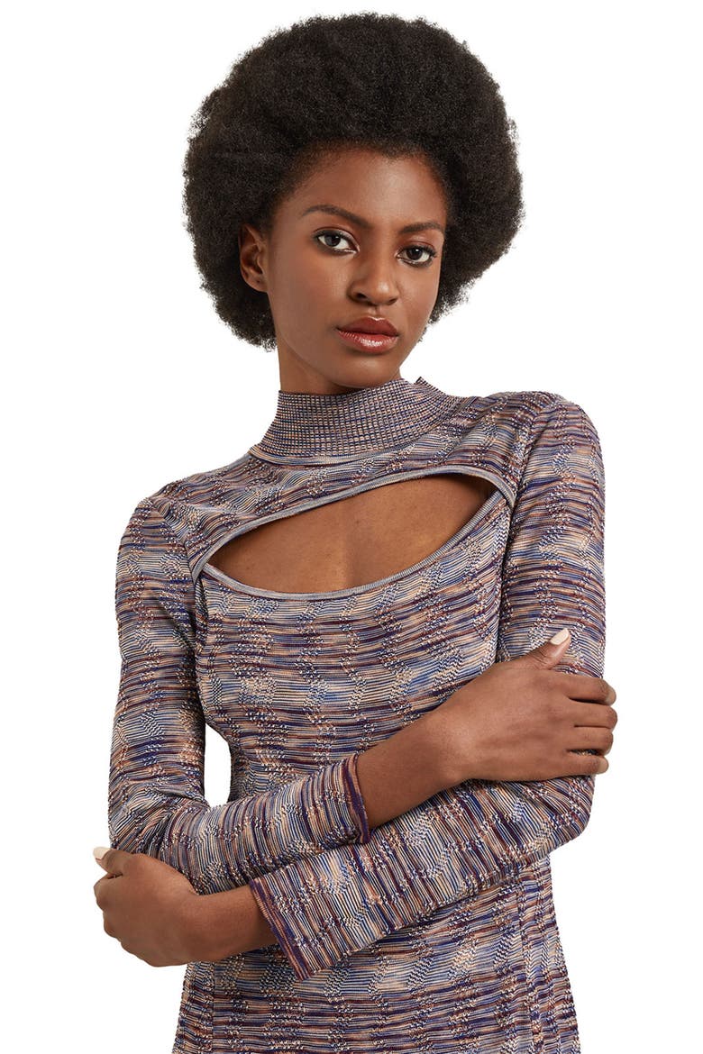Melangé Long Sleeve Midi Sweater Dress, Alternate, color, STARRY NIGHT BLUE