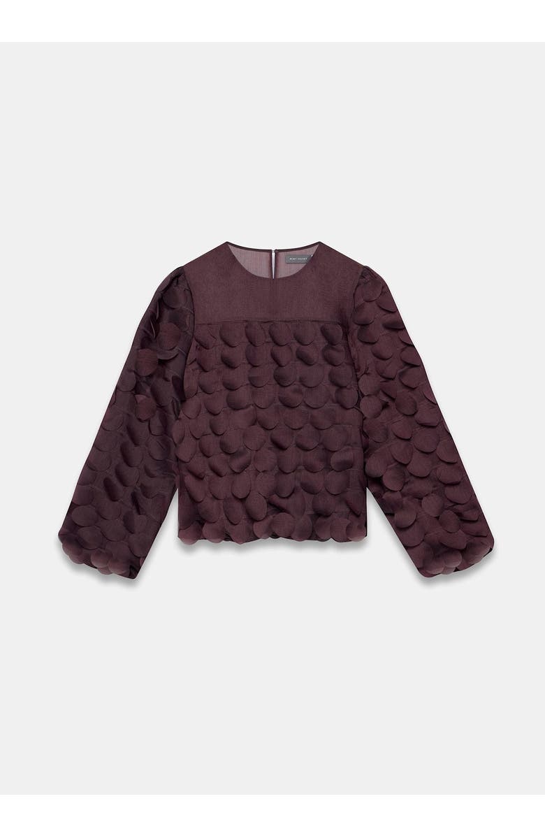 MINT VELVET Textured Disc Top, Alternate, color, Burgundy