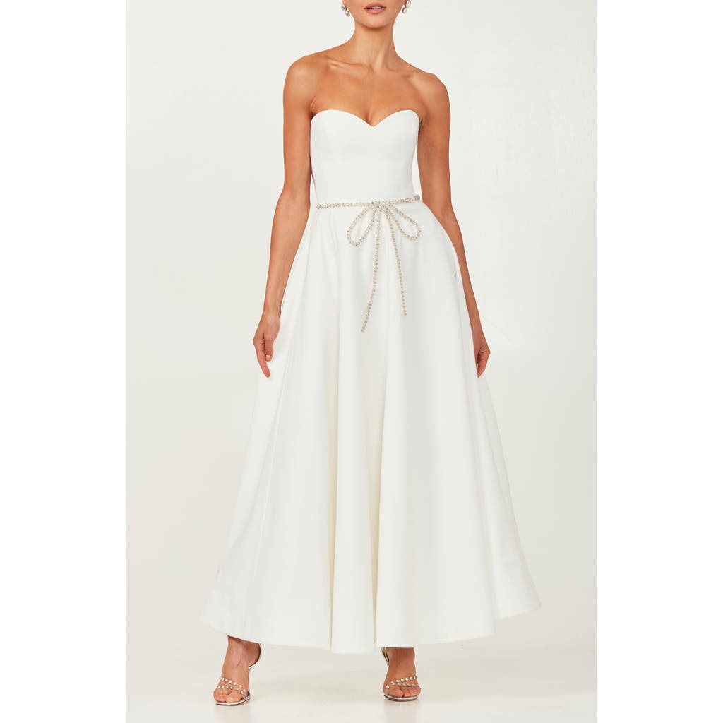 Helsi Grace Strapless Fit & Flare Dress In Off White