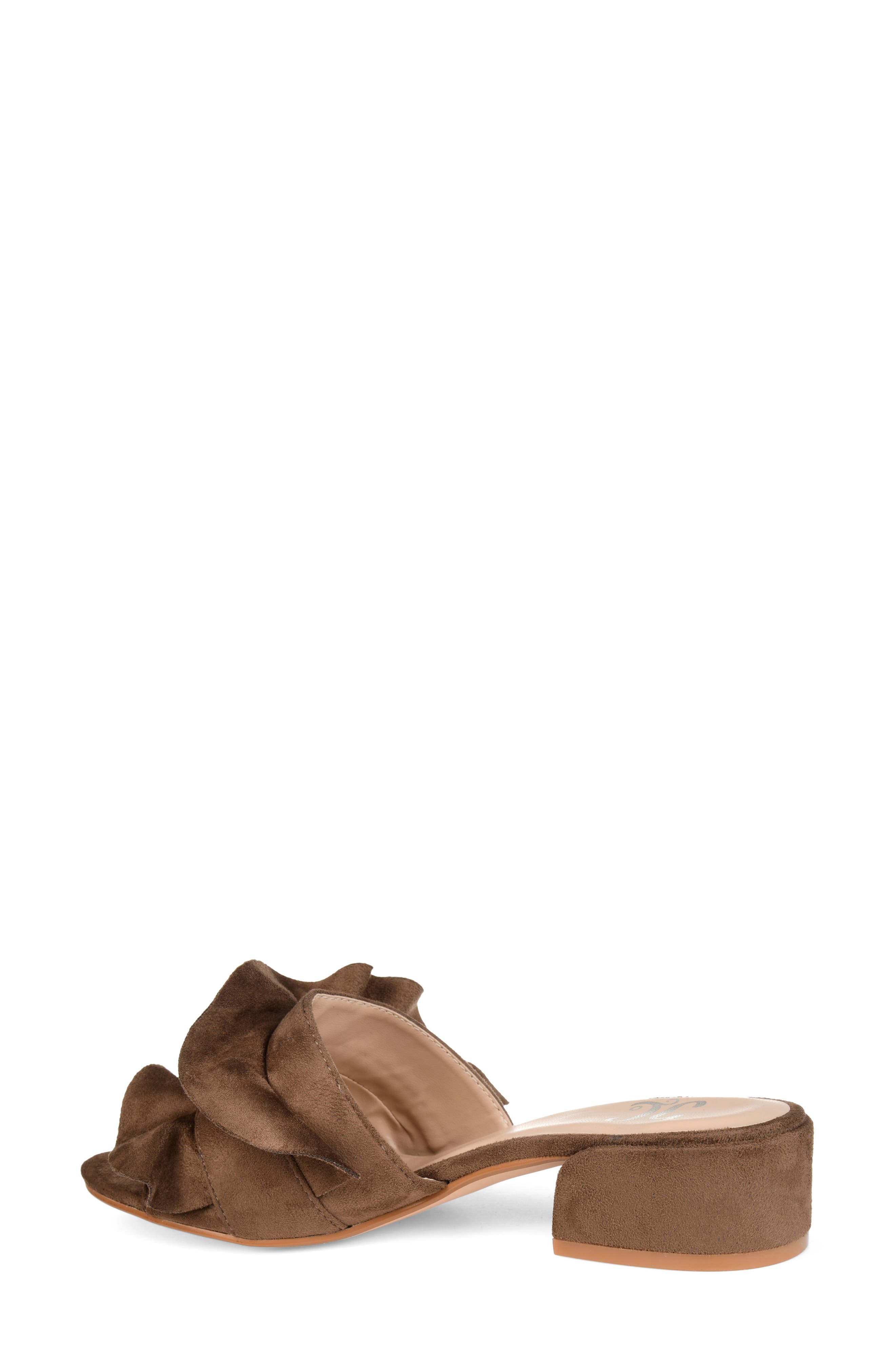 Sabica Ruffle Slide Sandal, Alternate, color, TAUPE