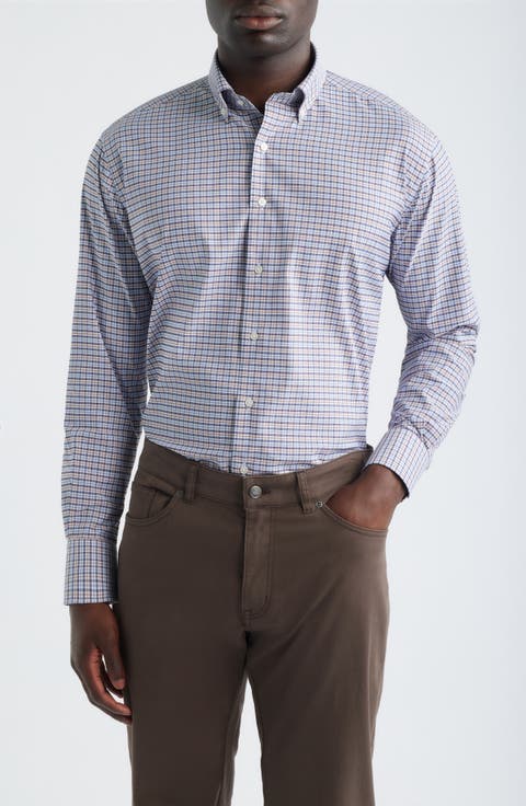 Wayne Performance Plaid Button Down Sport Shirt