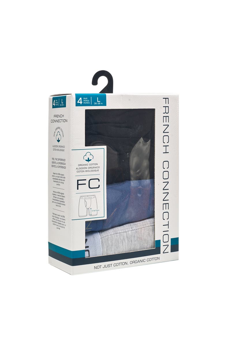 French Connection 4-Pack Cotton Boxer Brief, Alternate, color, Navy Multi