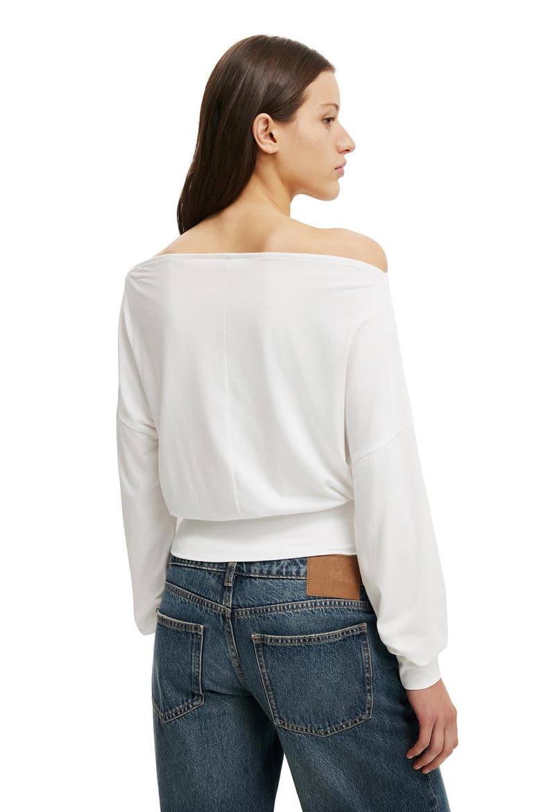 Women's Sage Off Shoulder Long Sleeve, Alternate, color, White