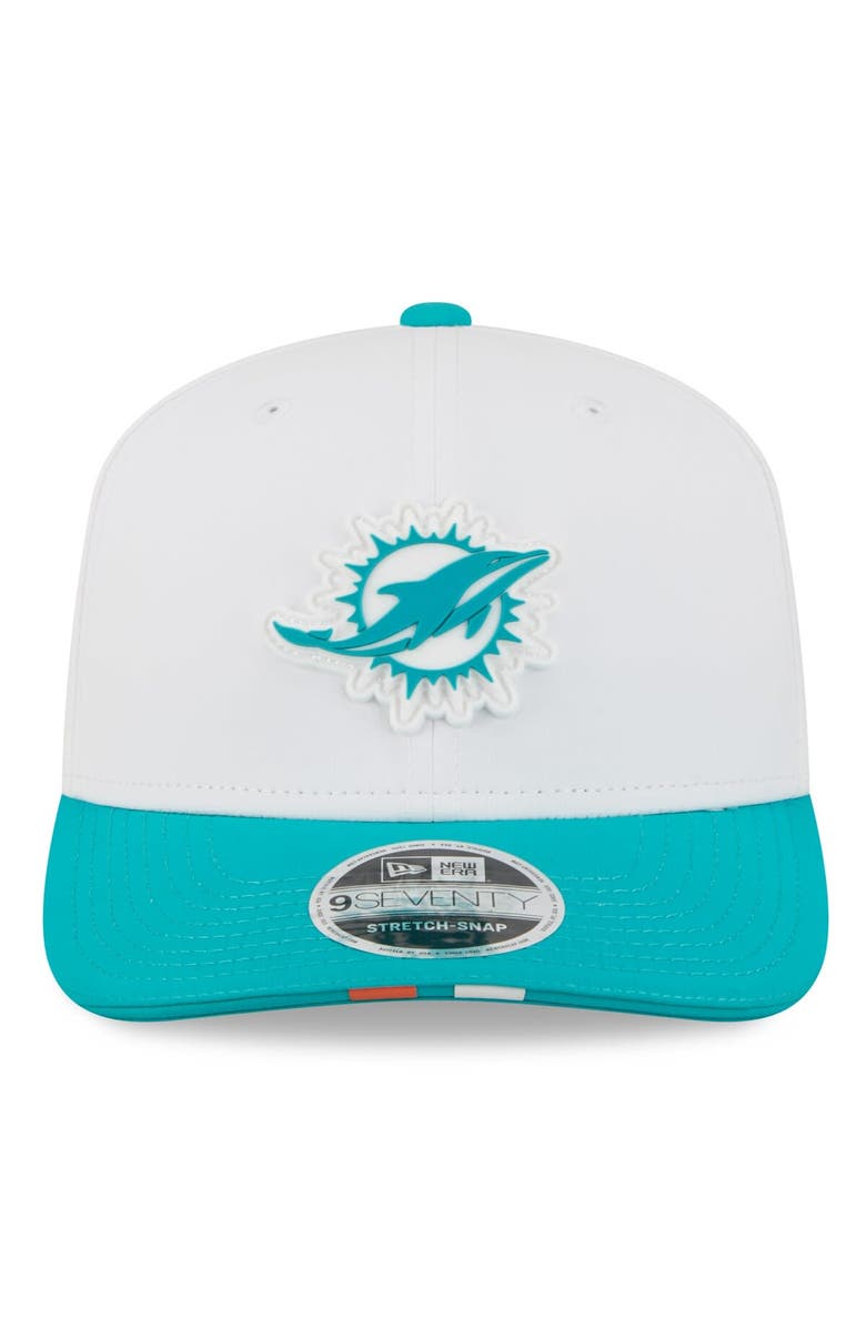 New Era Men's New Era  White/Aqua Miami Dolphins 2025 NFL Training Camp 9SEVENTY Adjustable Hat, Alternate, color, White