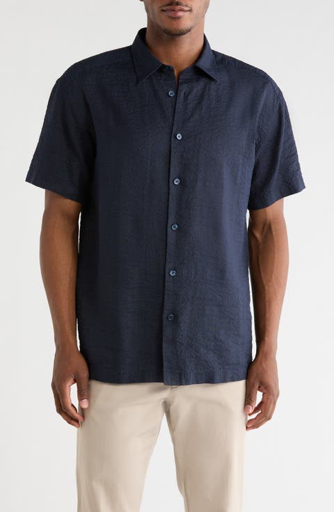 Cory Short Sleeve Linen Button-Up Shirt