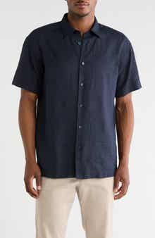 BOSS Cory Short Sleeve Linen Button-Up Shirt