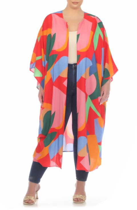 Abstract Print Ruana