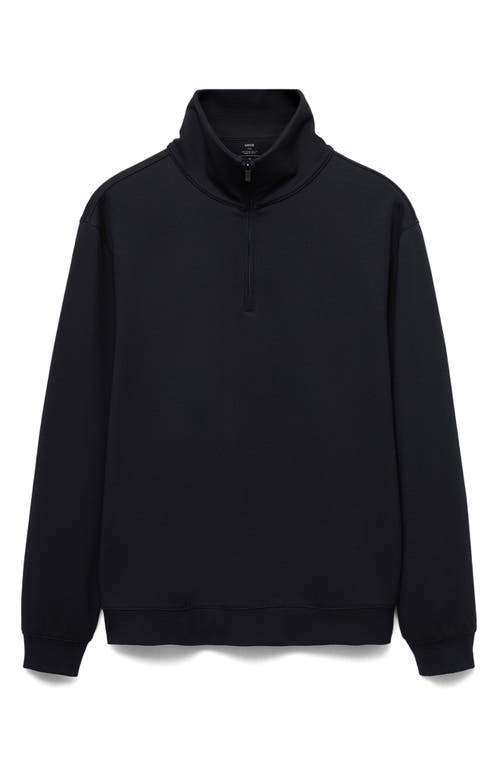 Mango Antiodor Half Zip Performance Sweatshirt In Dark Navy