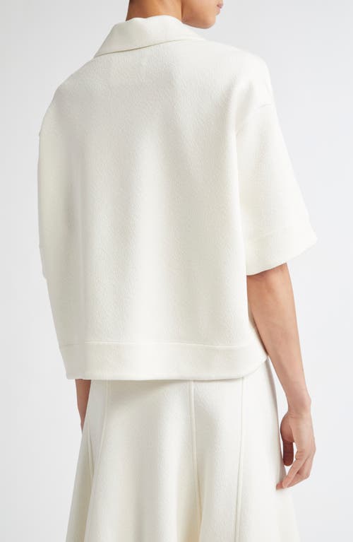 Jil Sander Boxy Textured Polo In Latte