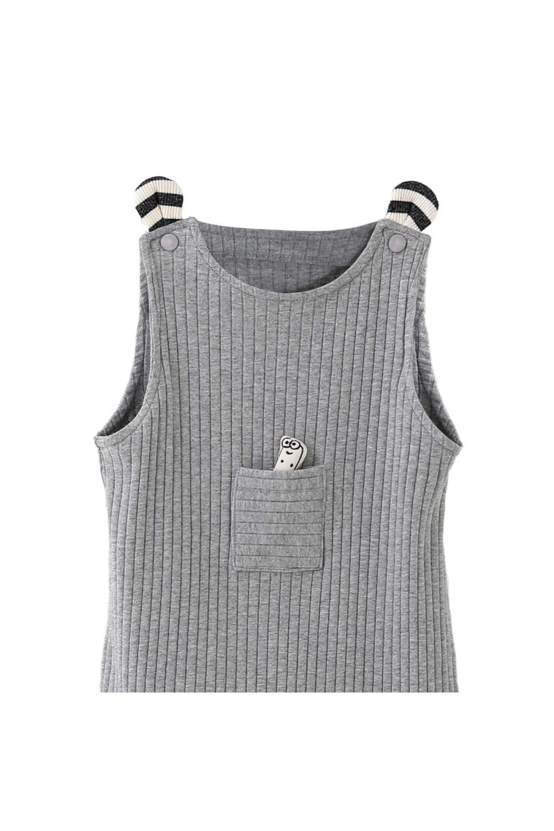 Rib Pocket Romper, Alternate, color, Grey