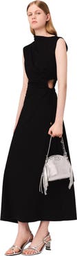 maje Cutout waist maxi dress