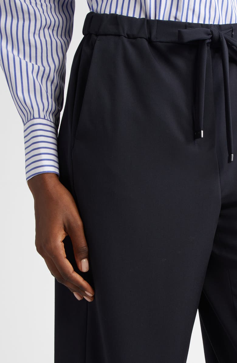 Max Mara Argenta Drawstring Virgin Wool Ankle Pants, Alternate, color, 