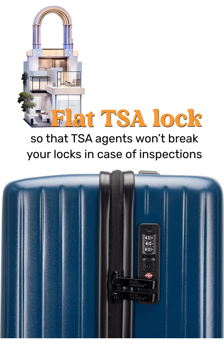 Miami Carry On Ocean Polycarbonate Carry On Spinner Suitcase, Alternate, color, Navy