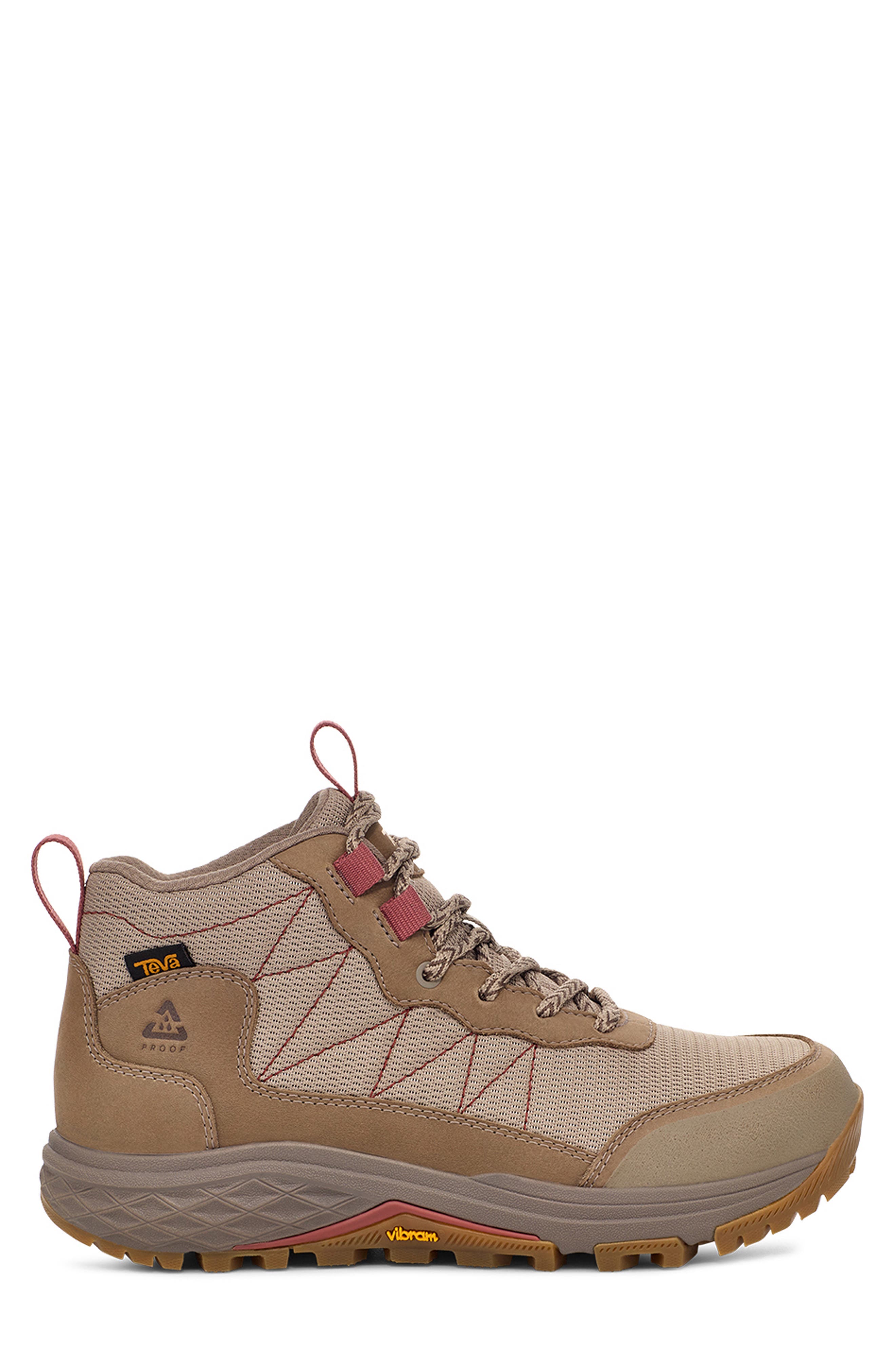 Teva Ridgeview Mid Hiking Boot, Alternate, color, Desert Taupe/ Marsala