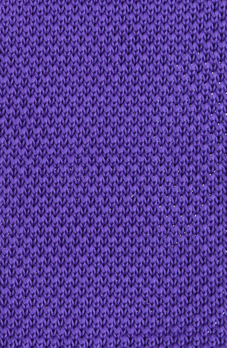 CLIFTON WILSON Royal Purple Knit Silk Tie, Alternate, color, Purple