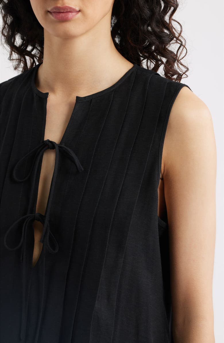 Rails Aja Pleat Sleeveless Top, Alternate, color, Black Linen
