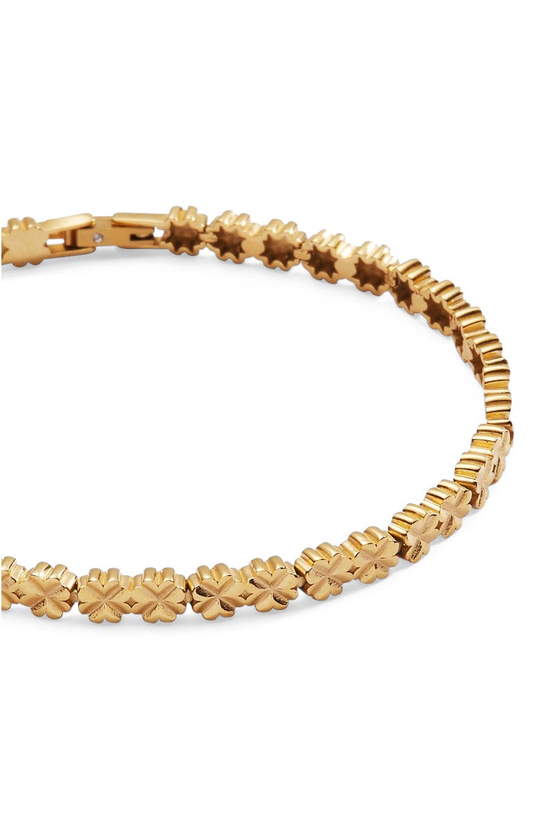 Alex and Ani Lucky Clover Tennis Bracelet, Alternate, color, Gold