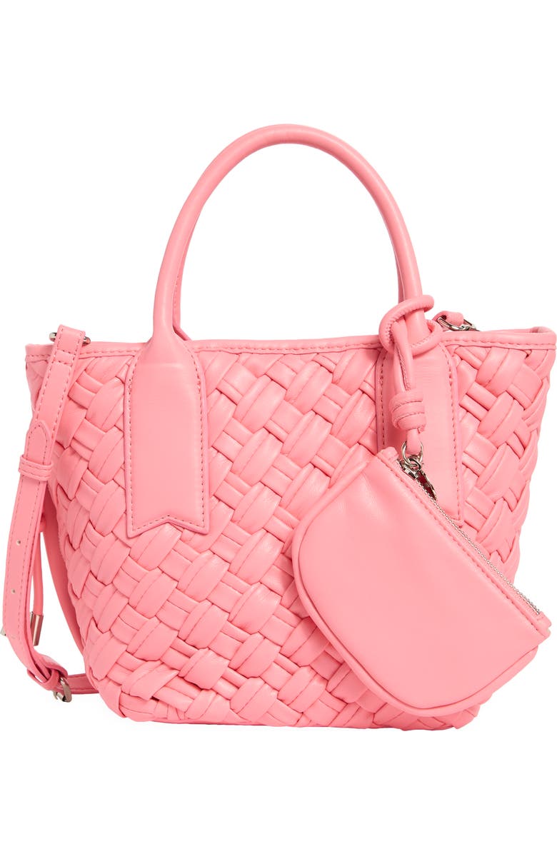 Steve Madden Bgene Woven Satchel Bag, Main, color, Thrift Pink