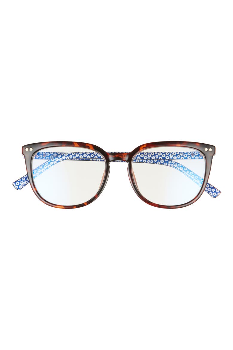 albi 52mm blue light blocking reading glasses, Main, color, HAVANA/ CLEAR