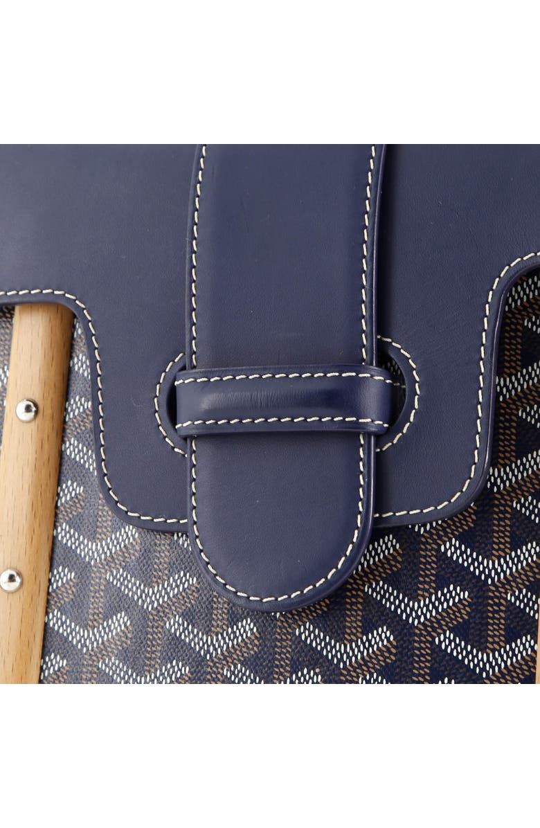 Pre-Owned Goyard Saigon Top Handle Bag Coated Canvas with Leather PM, Alternate, color, Blue