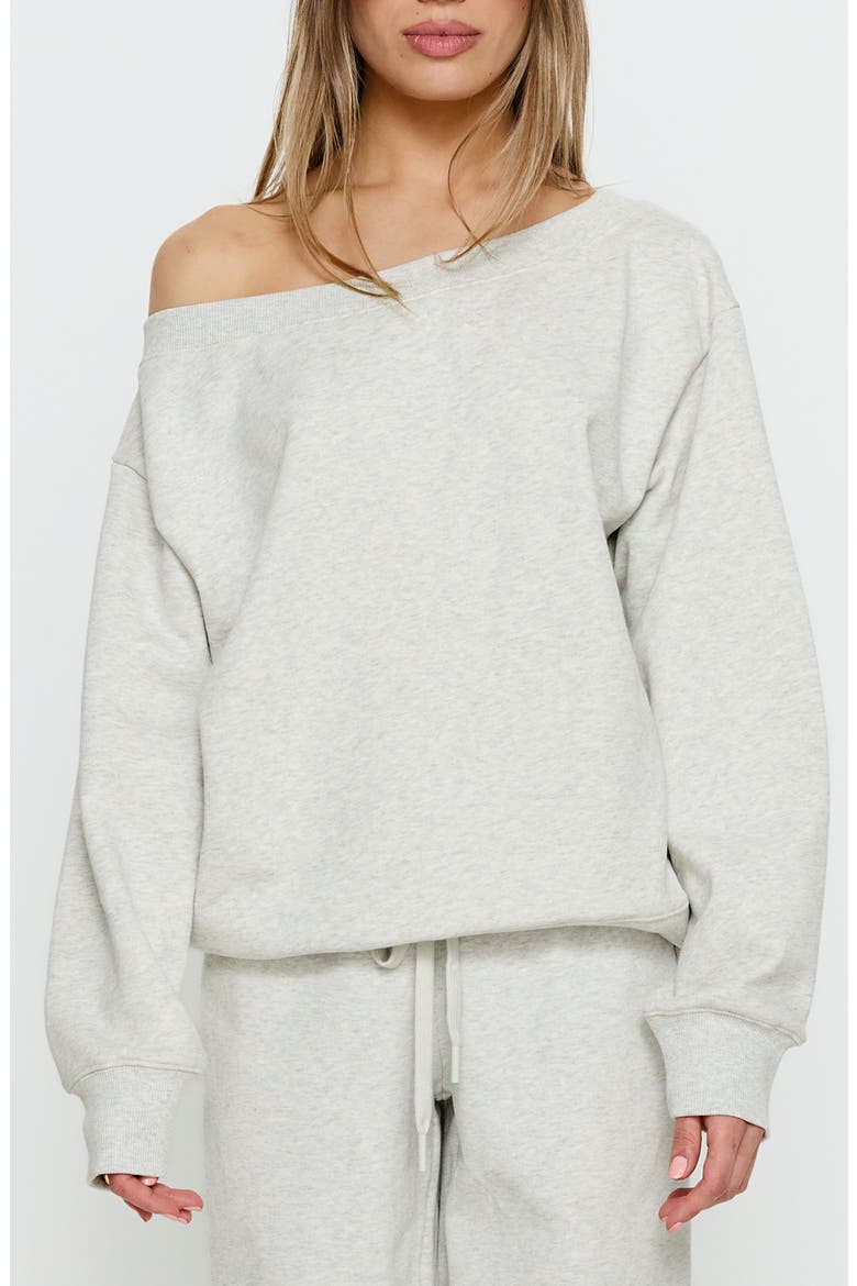 Wellness One-Shoulder Sweatshirt, Main, color, GREY MARLE