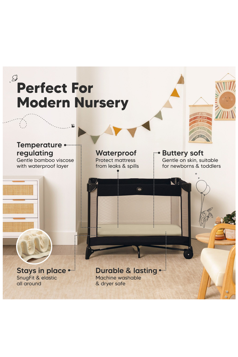 2-Pack Isla [Protect+] Waterproof Mini Crib Sheets, Alternate, color, Maritime