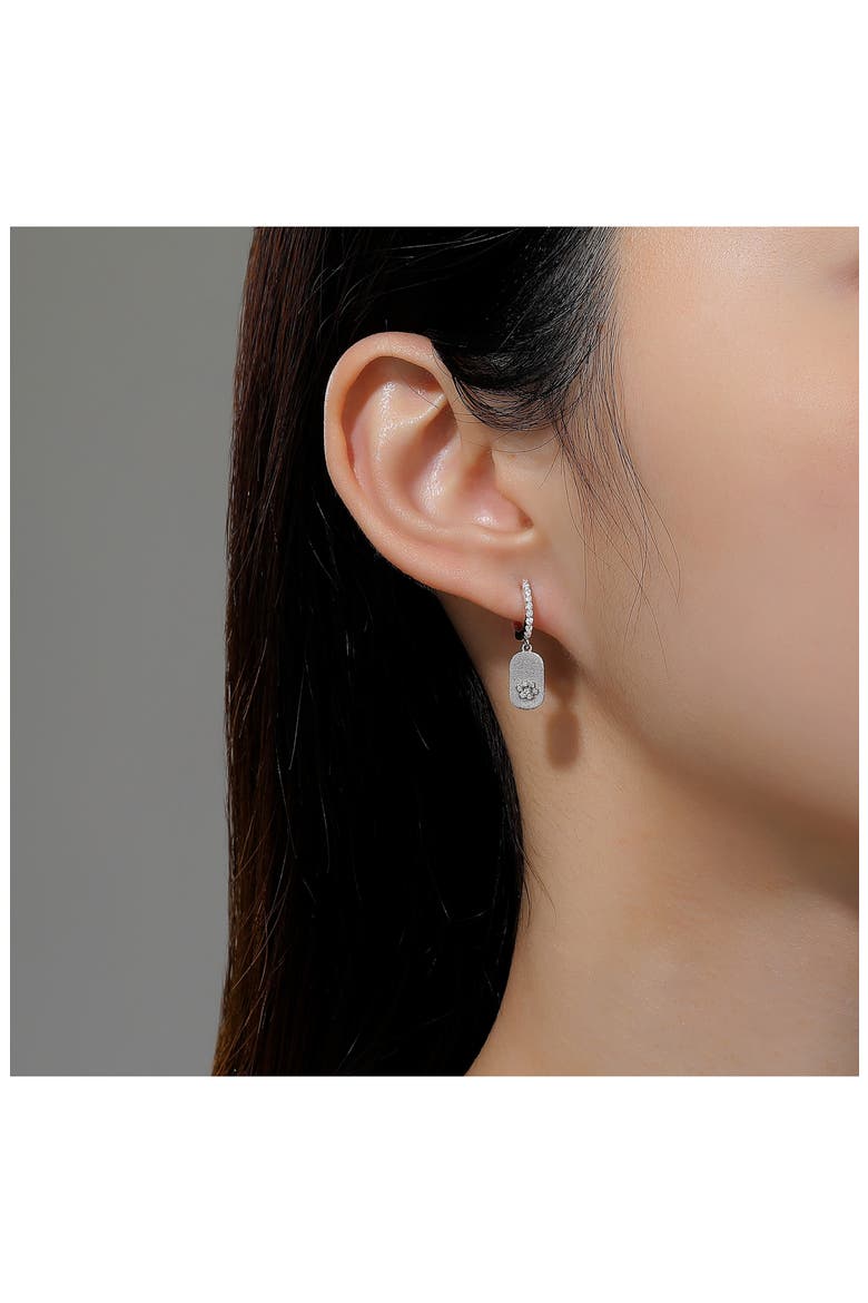 Precious Paws Drop Huggie Hoop Earrings, Alternate, color, WHITE