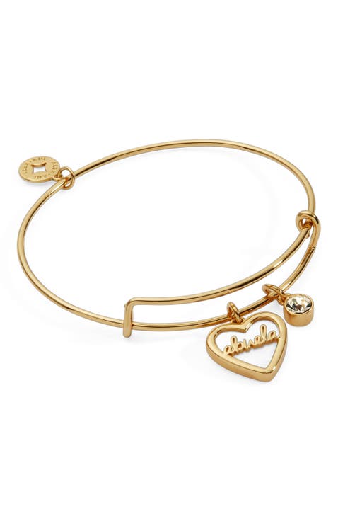 Abuela Mother of Pearl Heart Bangle Bracelet Duo