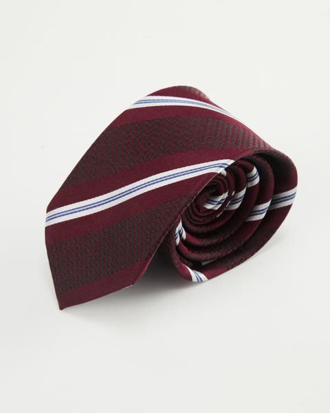 Oxford Weave Striped Silk Jacquard Tie