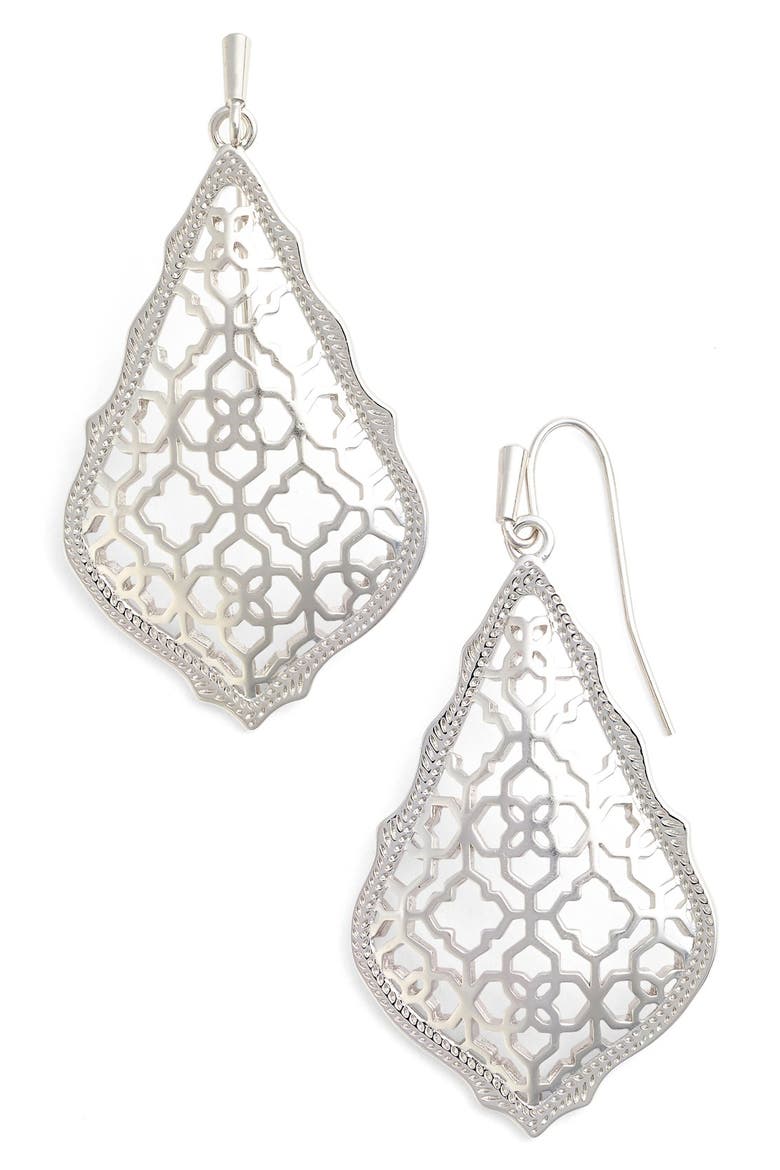 'Addie' Drop Earrings, Main, color, SILVER