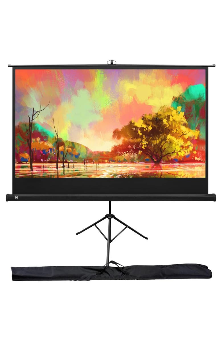 Kodak 60 Projector Screen with Stand, Portable 169 Projector Screen with Tripod Stand & Bag, Main, color, Black