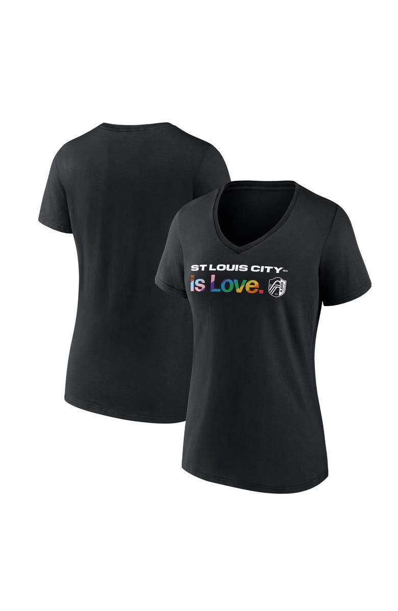 FANATICS Women's Fanatics Branded Black St. Louis City SC Lucky City Pride V-Neck T-Shirt, Main, color, Black