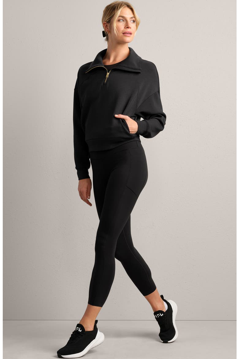 DreamGlow Half Zip, Alternate, color, PURE BLACK