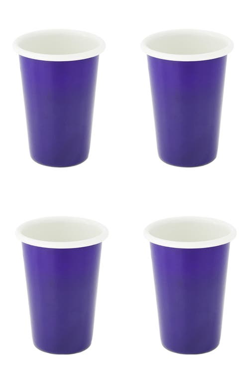 Elifle Two Tone Large Enamel Tumbler - Set of 4 in Royal Blue & Ivory  product