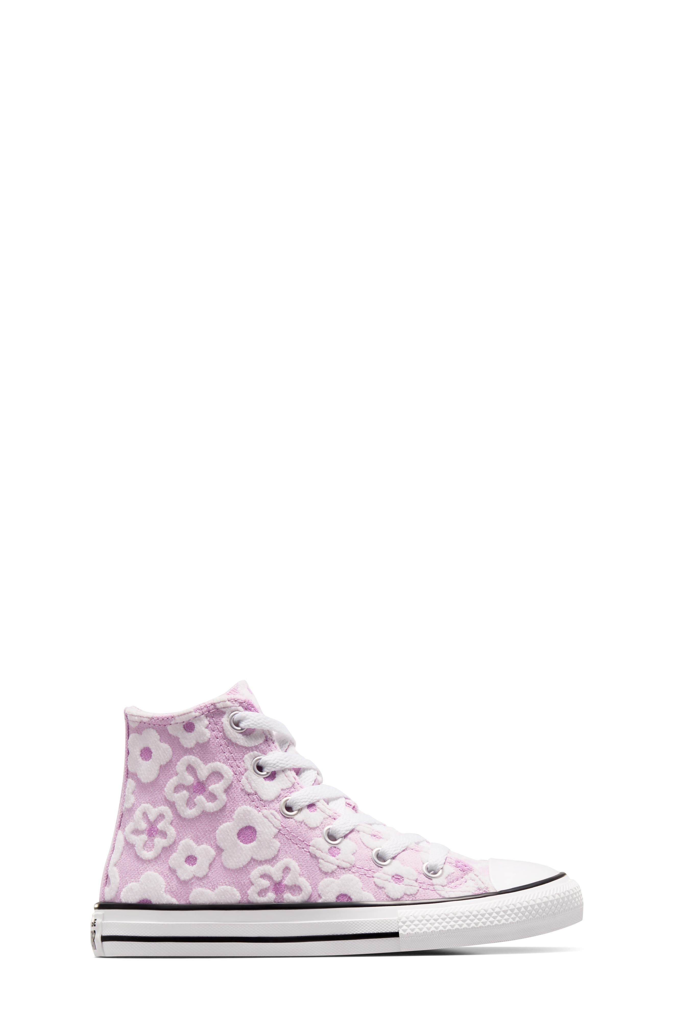 Converse Kids' Converse Chuck Taylor<sup>®</sup> All Star<sup>®</sup> Floral High Top Sneaker, Alternate, color, Stardust Lilac/Grape Fizz
