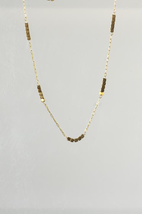 Gold Square Beads Choker