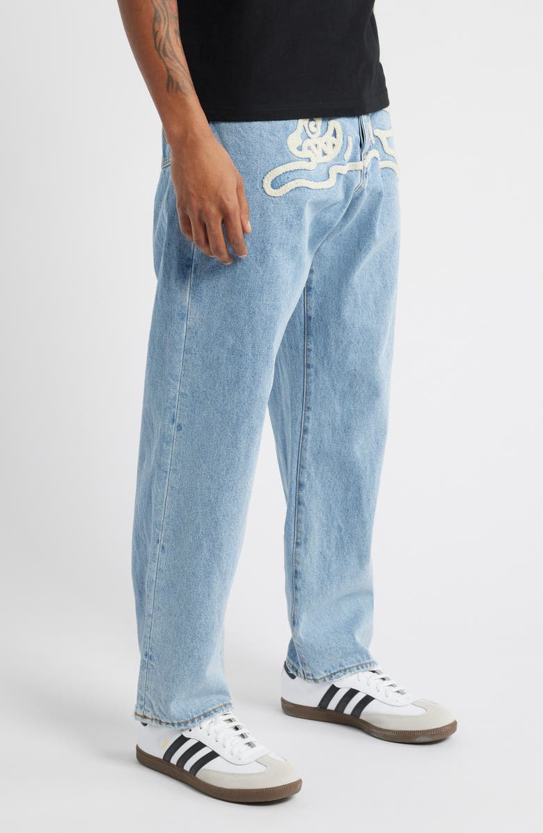 ICECREAM Vanilla Fit Cherry Running Dog Appliqué Jeans, Alternate, color, Butter Pecan