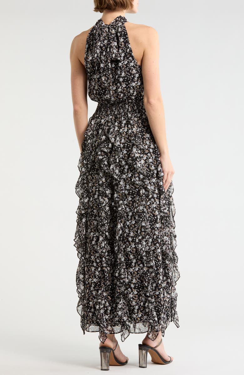 Halogen<sup>®</sup> Halter Smocked Waist Dress, Alternate, color, Rich Black