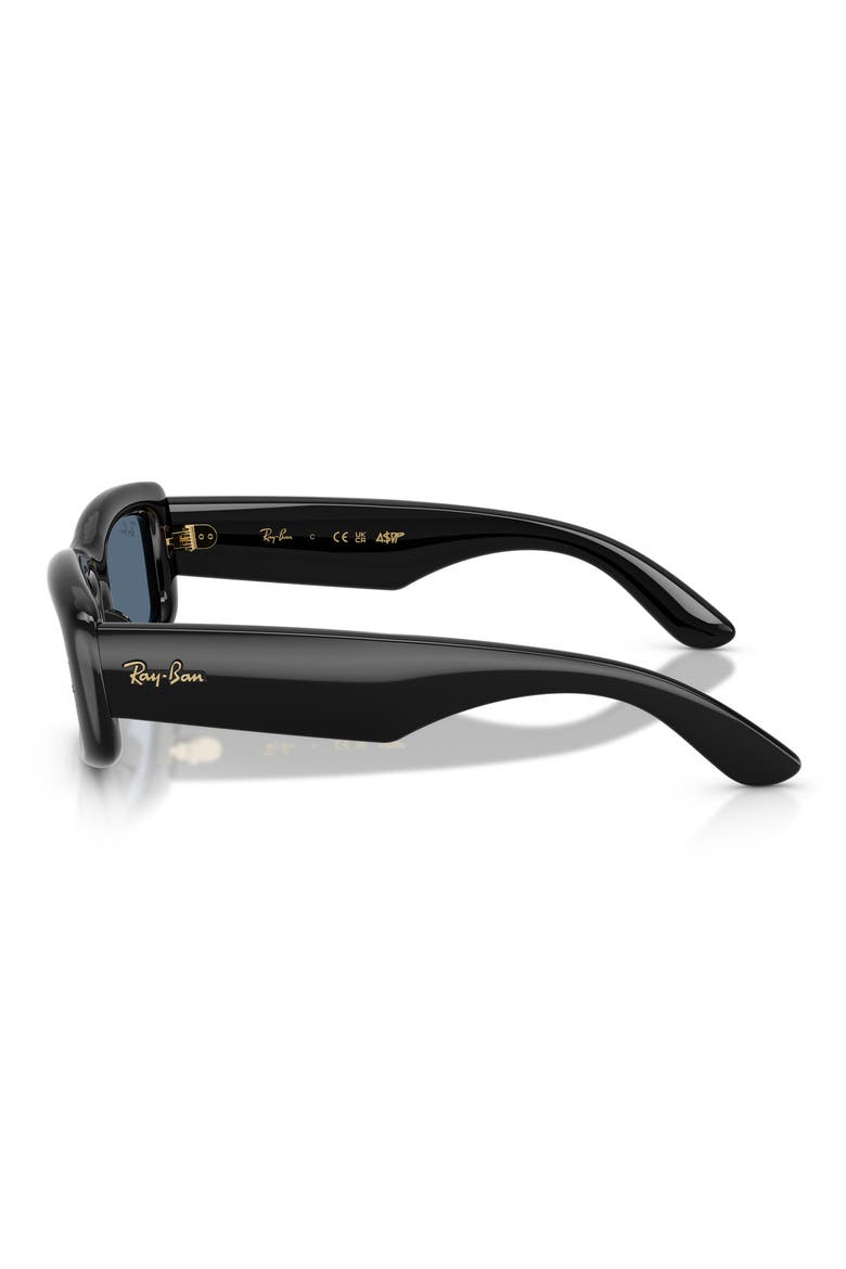 Kiliane Puffer 55mm Rectangle Sunglasses, Alternate, color, BLACK / DARK BLUE