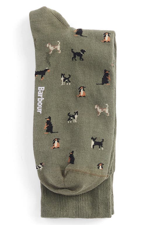 Barbour Mavin Dog Cotton Blend Crew Socks In Brown