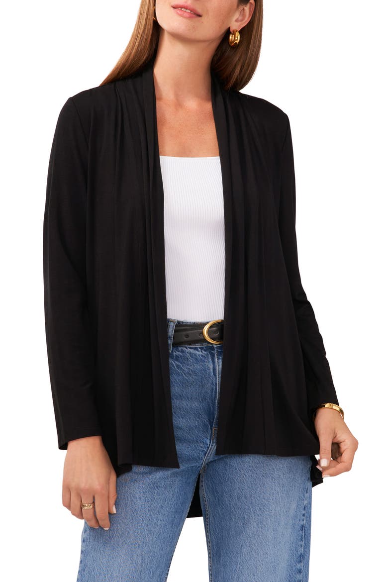 Open Front Cardigan, Main, color, RICH BLACK