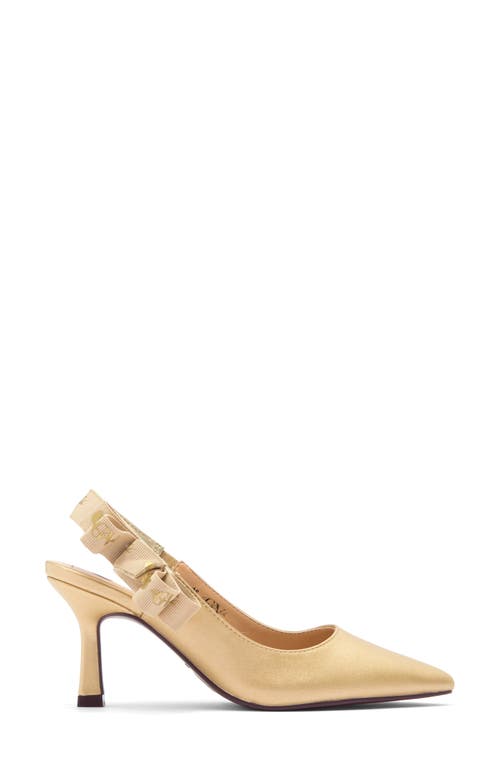 Gloria Vanderbilt Zsa Zsa Bow Slingback Pump In Gold Metallic